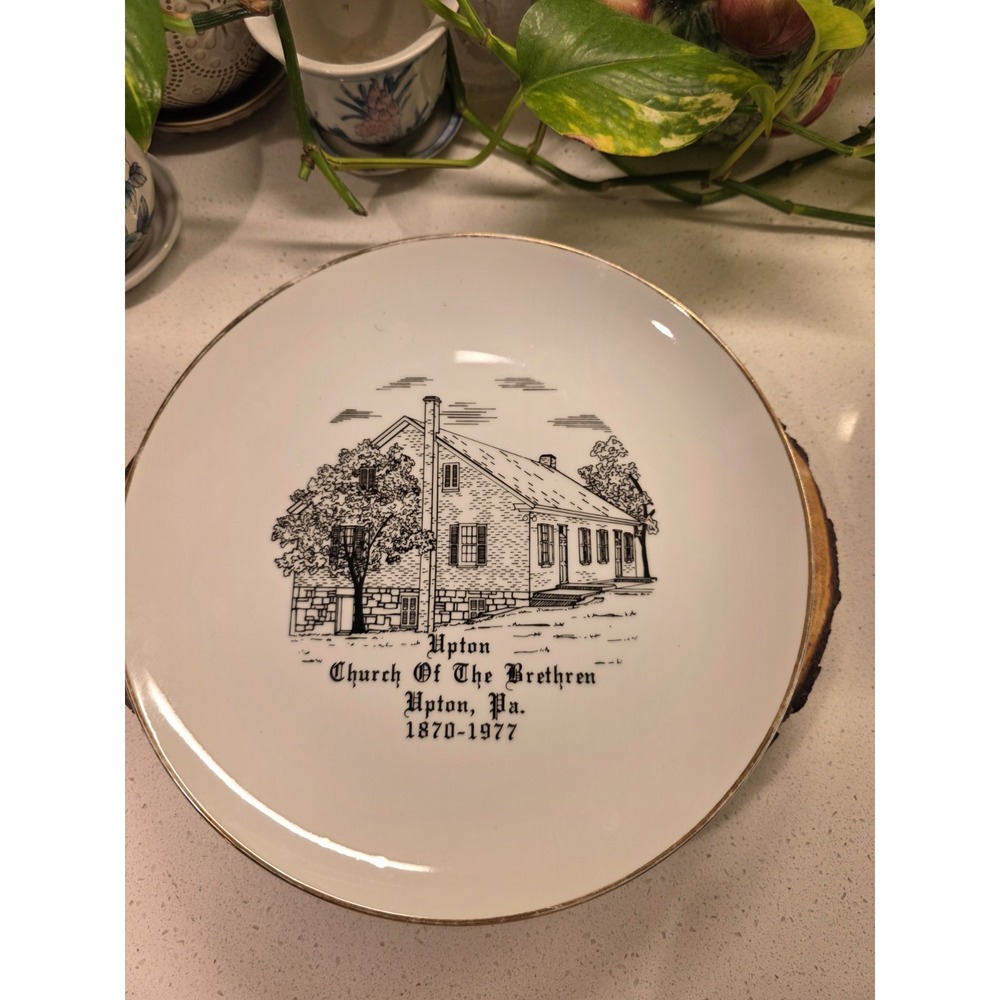 Upton Church Of The Brethren Collectors Plate Upton, PA 1870-1977